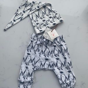 Kate Quinn Penguin gnome hat with matching pants